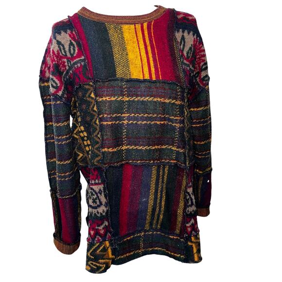 Vintage Stefano 80s/90s women's quilt block crewneck acrylic sweater size small - Picture 7 of 7